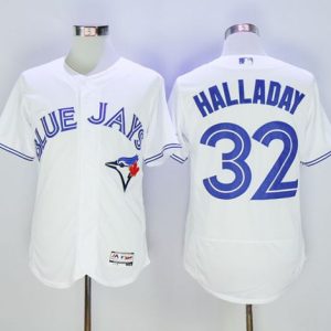 Blue Jays #32 Roy Halladay White Flexbase Authentic Collection Stitched Jersey
