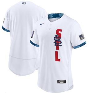 St. Louis Cardinals Blank 2021 White All-Star Flex Base Stitched Jersey
