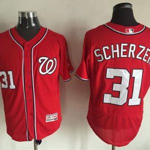 Nationals #31 Max Scherzer Red Flexbase Authentic Collection Stitched Jersey