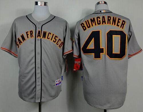 Giants #40 Madison Bumgarner Grey Cool Base Stitched Jersey