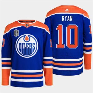 Edmonton Oilers #10 Derek Ryan Royal 2024 Stanley Cup Final Patch Stitched Jersey