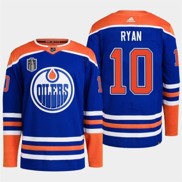 Edmonton Oilers #10 Derek Ryan Royal 2024 Stanley Cup Final Patch Stitched Jersey