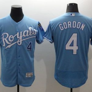 Royals #4 Alex Gordon Light Blue Flexbase Authentic Collection Stitched Jersey