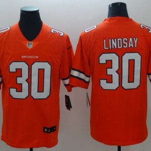 Denver Broncos #30 Phillip Lindsay Orange Color Rush Limited Stitched Jersey