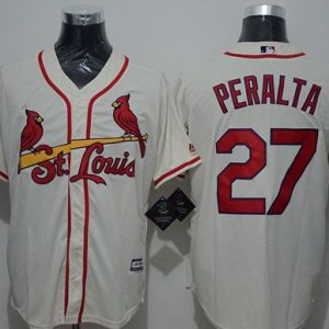 Cardinals #27 Jhonny Peralta Cream New Cool Base Stitched Jersey