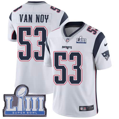 New England Patriots #53 Kyle Van Noy White Super Bowl LIII Vapor Untouchable Limited Stitched Jersey