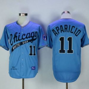 Mitchell And Ness 1968 White Sox #11 Luis Aparicio Blue Throwback Stitched Jersey
