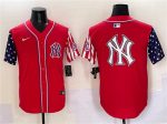 New York Yankees Team Big Logo Red American Style Limited Stitched Jersey