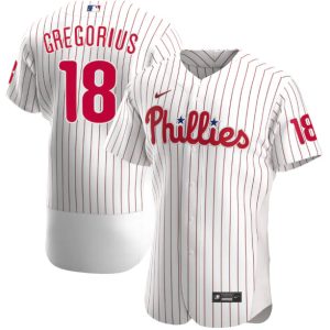 Philadelphia Phillies #18 Didi Gregorius White Flex Base Stitched Jersey