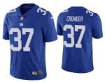 New York Giants #37 Tae Crowder 2020 Blue Vapor Untouchable Limited Stitched Jersey
