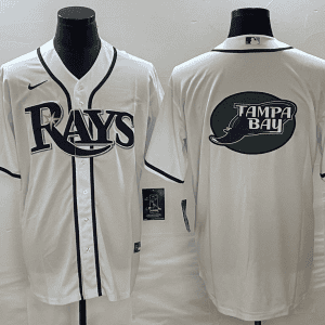 Tampa Bay Rays White Team Big Logo Cool Base Stitched Jersey