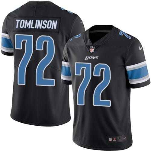 Lions #72 Laken Tomlinson Black Stitched Limited Rush Nike Jersey