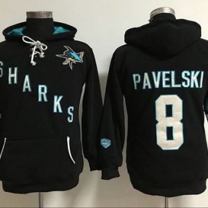 San Jose Sharks #8 Joe Pavelski Black Old Time Heidi Hoodie NHL Hoodie