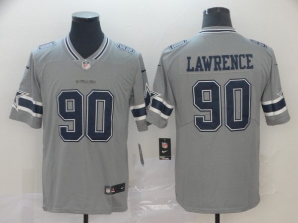 Dallas Cowboys #90 Demarcus Lawrence Gray Inverted Legend Stitched Jersey
