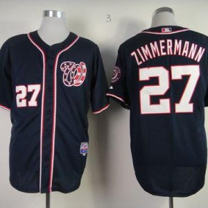 Nationals #27 Jordan Zimmermann Navy Blue Cool Base Stitched Jersey