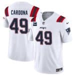 New England Patriots #49 Joe Cardona White 2024 F.U.S.E. With 1-Star C Patch Vapor Limited Stitched Jersey