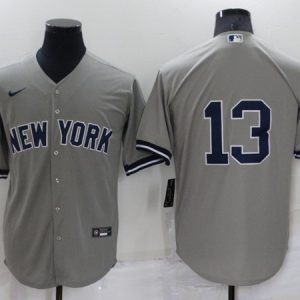 New York Yankees #13 Alex Rodriguez Gray Cool Base Stitched Baseball Jersey