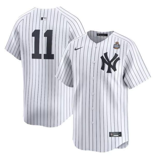 New York Yankees #11 Anthony Volpe White 2024 World Series Home Limited Stitched Jersey