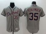 Tigers #35 Justin Verlander Grey Flexbase Authentic Collection Stitched Jersey