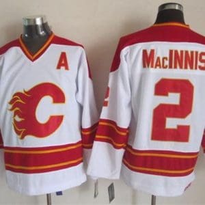 Flames #2 Al MacInnis White CCM Throwback Stitched Jersey
