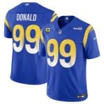 Los Angeles Rams #99 Aaron Donald Blue 2023 F.U.S.E. With 4-Star C Patch Vapor Vapor Limited Stitched Jersey