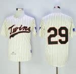 Mitchell And Ness 1969 Twins #29 Rod Carew Cream Throwback Stitched Jersey