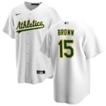 Oakland Athletics #15 Seth Brown White Cool Base Stitched Jersey