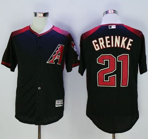 Diamondbacks #21 Zack Greinke Black Brick New Cool Base Stitched Jersey