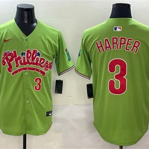 Philadelphia Phillies #3 Bryce Harper Light Green Phanatic Limited Stitched Jersey