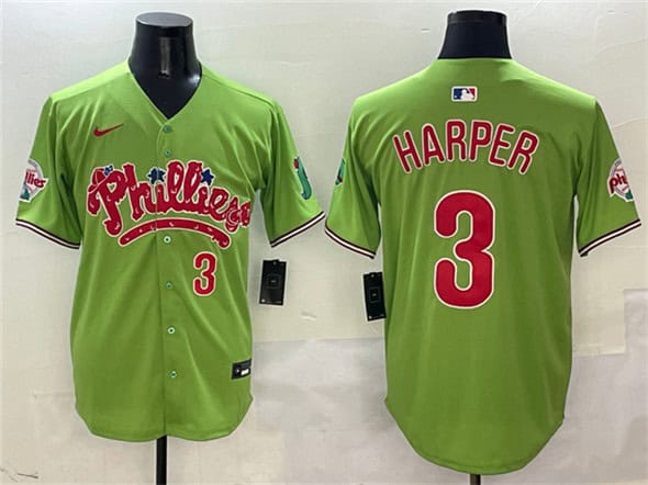 Philadelphia Phillies #3 Bryce Harper Light Green Phanatic Limited Stitched Jersey