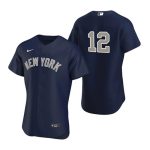 New York Yankees #12 Isiah Kiner-Falefa Navy Flex Base Stitched Jersey