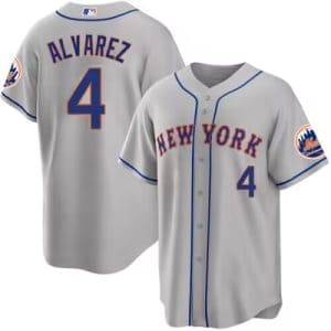 New York Mets #4 Francisco ?lvarez Gray 2023 Cool Base Stitched Jersey