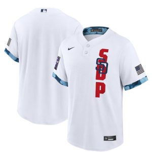 San Diego Padres Blank 2021 White All-Star Cool Base Stitched Jersey