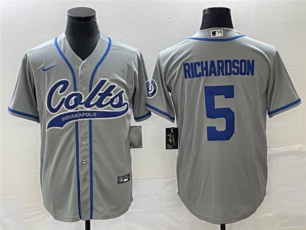 Indianapolis Colts #5 Anthony Richardson Gray Cool Base Stitched Jersey