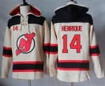 Devils #14 Adam Henrique Cream Sawyer Hooded Sweatshirt Stitched Jersey