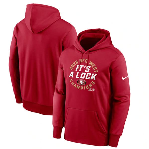 San Francisco 49ers Red 2023 NFC West Division Champions Locker Room Trophy Collection Pullover Hoodie