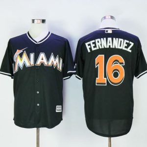 Marlins #16 Jose Fernandez Black New Cool Base Stitched Jersey