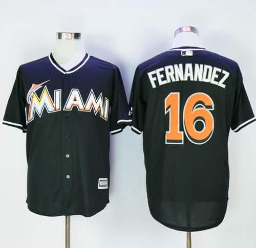 Marlins #16 Jose Fernandez Black New Cool Base Stitched Jersey