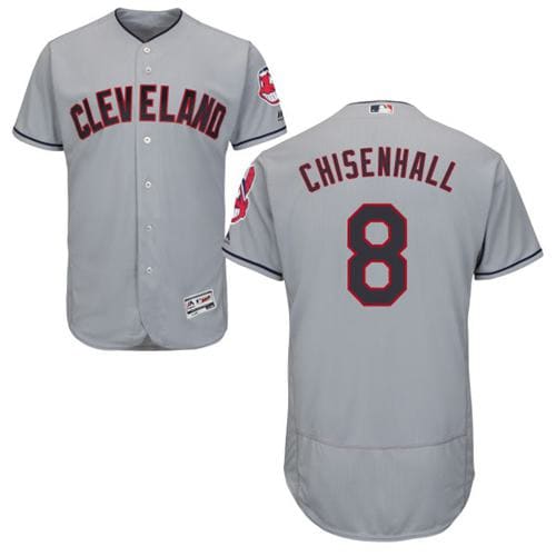 Indians #8 Lonnie Chisenhall Grey Flexbase Authentic Collection Stitched Jersey