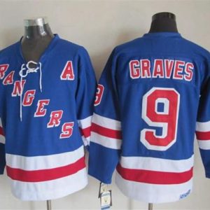 Rangers #9 Adam Graves Light Blue CCM Throwback Stitched Jersey