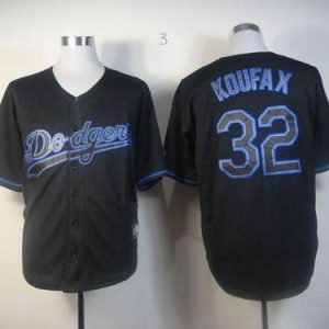 Dodgers #32 Sandy Koufax Black Fashion Stitched Jersey