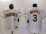 San Diego Padres #3 Jackson Merrill White Flex Base Stitched Jersey