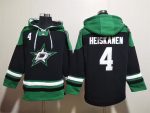 Dallas Stars #4 Miro Heiskanen Black Green Lace-Up Pullover Hoodie