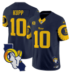 Los Angeles Rams #10 Cooper Kupp Navy 2025 4-Star C Patch F.U.S.E. V2 Limited Stitched Jersey