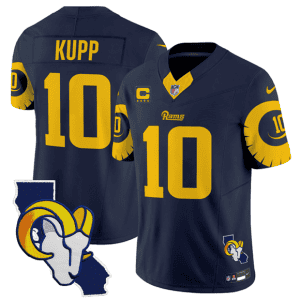 Los Angeles Rams #10 Cooper Kupp Navy 2025 4-Star C Patch F.U.S.E. V2 Limited Stitched Jersey