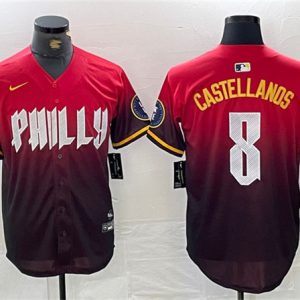Philadelphia Phillies #8 Nick Castellanos Red 2024 City Connect Limited Stitched Jersey