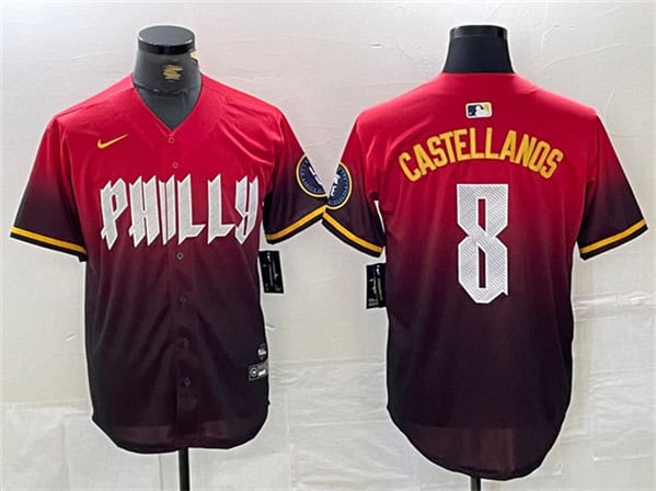 Philadelphia Phillies #8 Nick Castellanos Red 2024 City Connect Limited Stitched Jersey