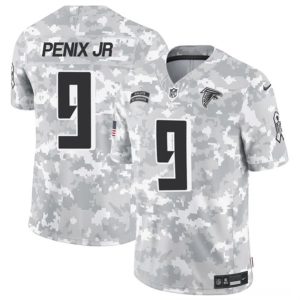 Atlanta Falcons #9 Michael Penix Jr. 2024 F.U.S.E. Arctic Camo Salute To Service Limited Stitched Jersey