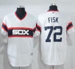 White Sox #72 Carlton Fisk White New Cool Base Alternate Home Stitched Jersey