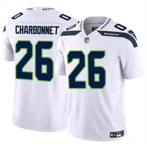 Seattle Seahawks #26 Zach Charbonnet White 2024 F.U.S.E. Vapor Limited Stitched Jersey